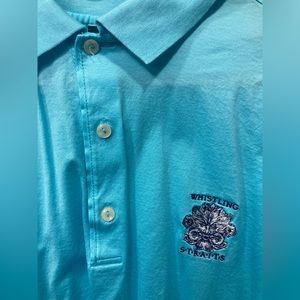 Fairway and Greene golf polo - Whistling Straits golf course logo - blue - Large